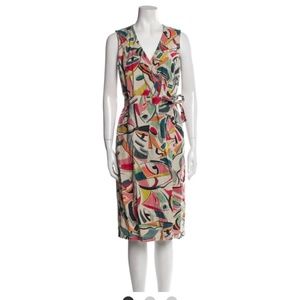 Lafayette 148 Pammie New York Women's Sleeveless Midi Wrap Dress Size 10 NWOT